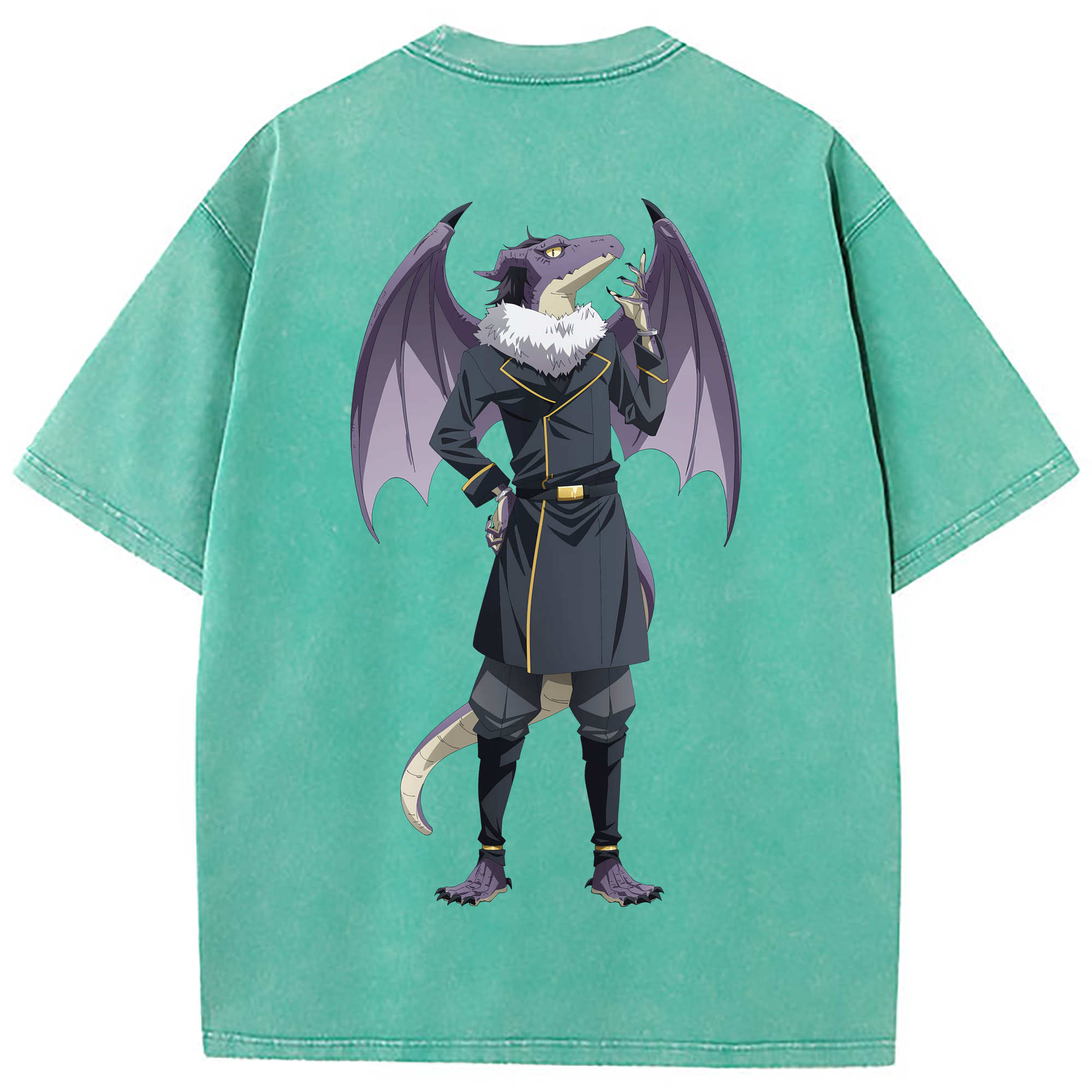 （画像用） 転スラ Regarding Reincarnated to Slime 綿100% ヴィンテージ風 半袖Tシャツ（背面プリント）